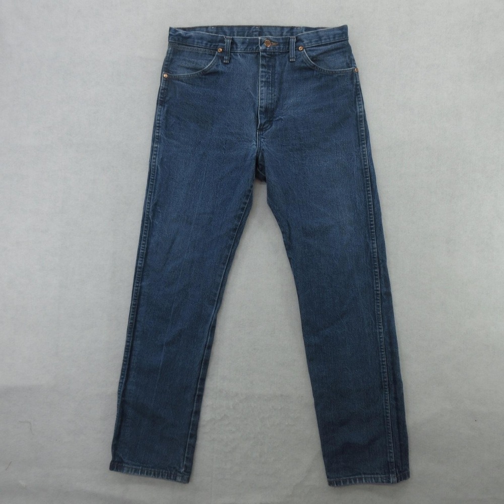 Wrangler Cowboy Cut Jeans Mens 33X33 (Tag35x34) Medium Wash Denim Straight 13MWZ